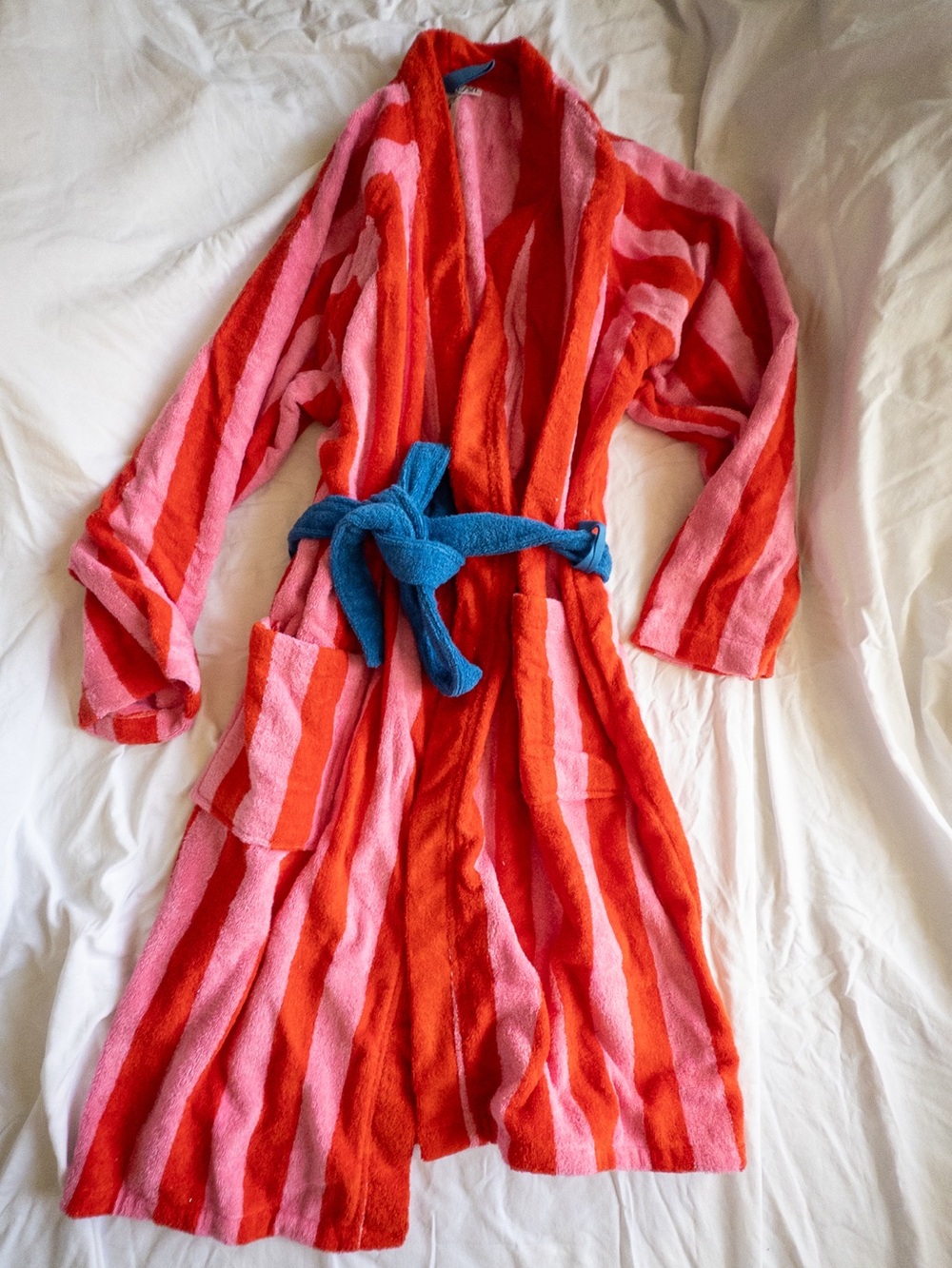 IKEA Skogssallat cotton terry stripped robe